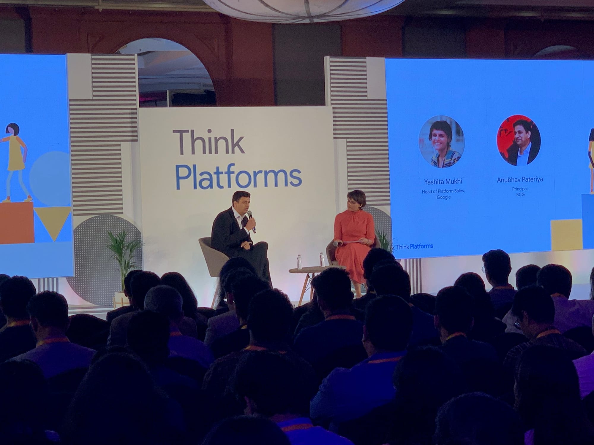 Anubhav Pateriya in a fireside chat at a Google event