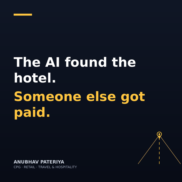 Anubhav Pateriya — The AI found the hotel. Someone else got paid.
