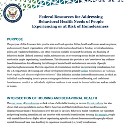 Addressing Behavioral Health Needs of People Experiencing or at Risk of Homelessness