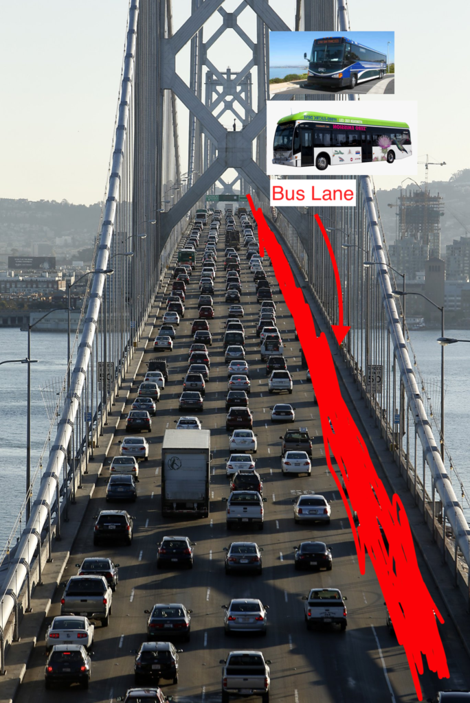 Bay Bridge with Bus Lane