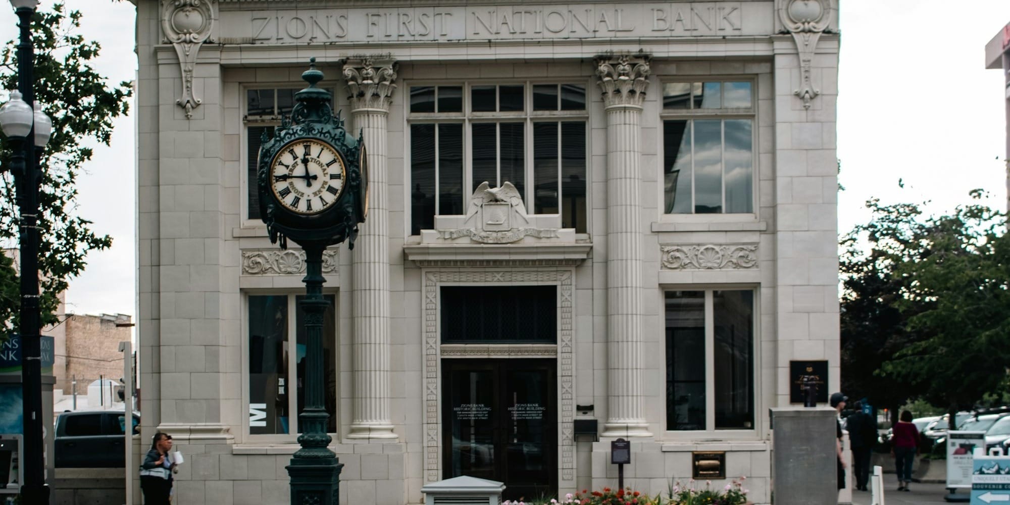 A large building with a clock on the front of it