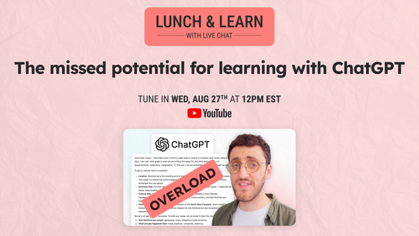 Join my Lunch and Learn on the missed potential for learning with ChatGPT