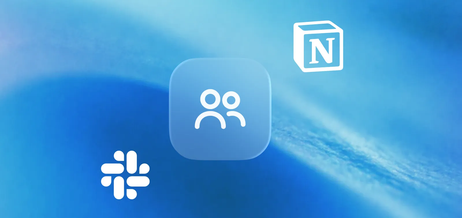 Slack、Notion 與團隊圖示組成的每日工作摘要視覺
