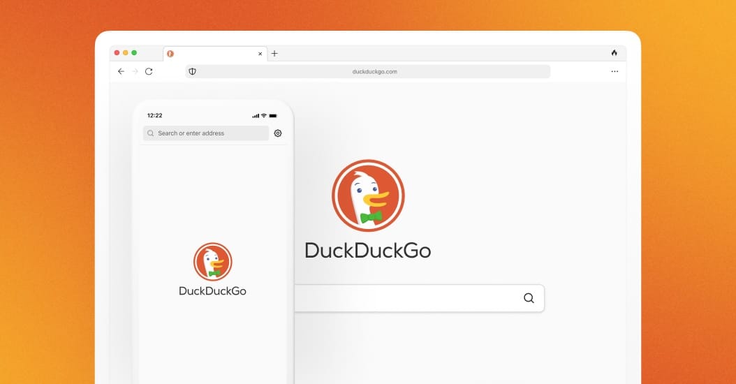 DuckDuckGo 桌面與手機瀏覽器官方畫面