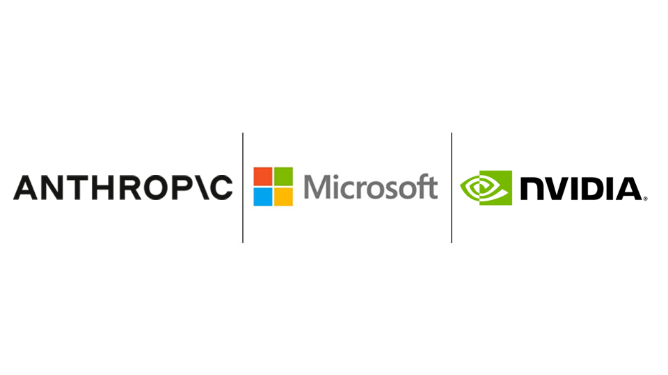 Anthropic、Microsoft 與 NVIDIA 官方合作公告中的三方標誌