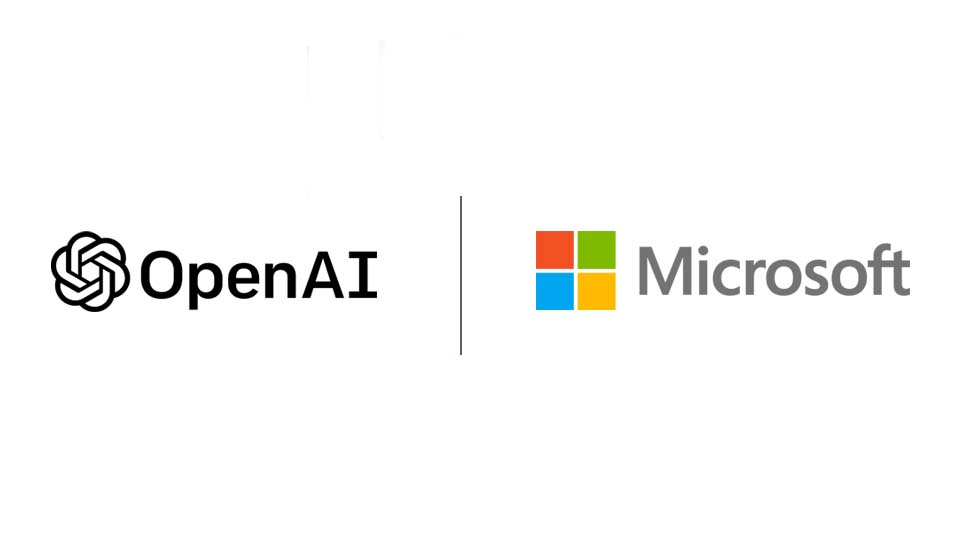 OpenAI 與 Microsoft 官方合作公告中的雙方標誌