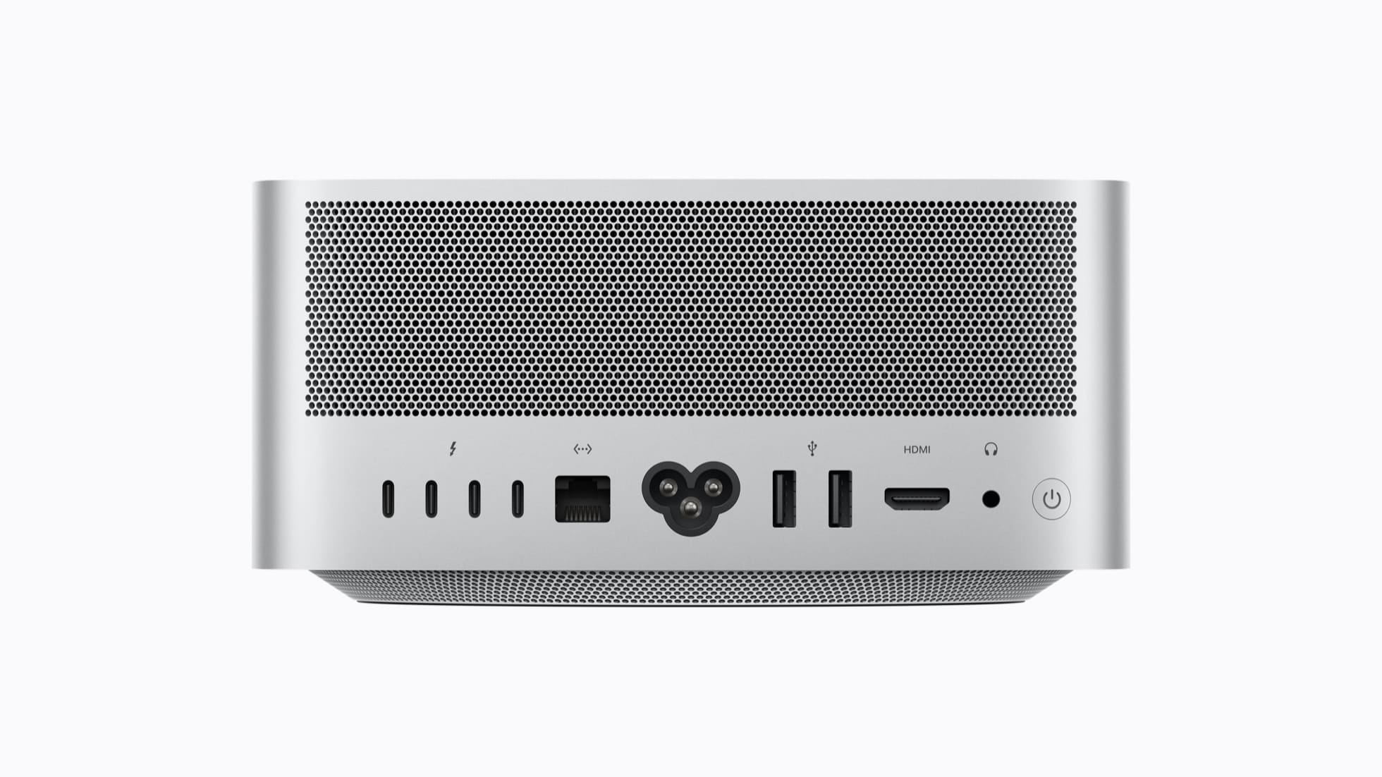 2026 Mac Studio 後方 Thunderbolt 5、10Gb Ethernet、USB-A 與 HDMI 連接埠