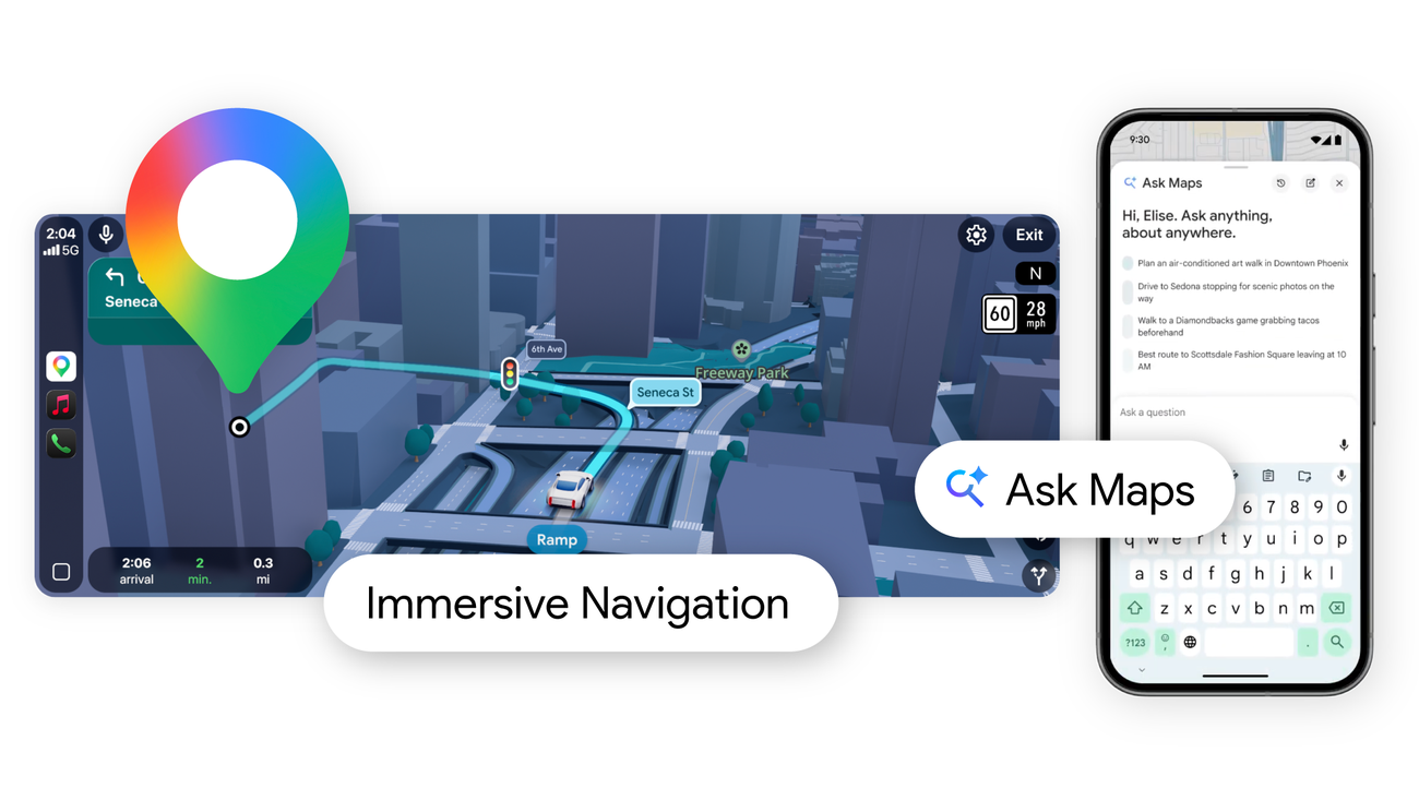 Google Maps Ask Maps 與 Gemini 對話式地圖功能官方主視覺