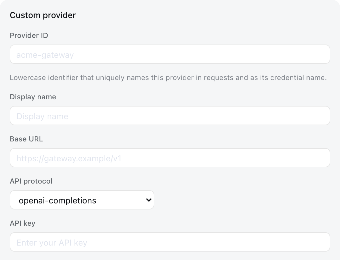 DeepSeek Harness 自訂 OpenAI-compatible 模型 Provider 表單