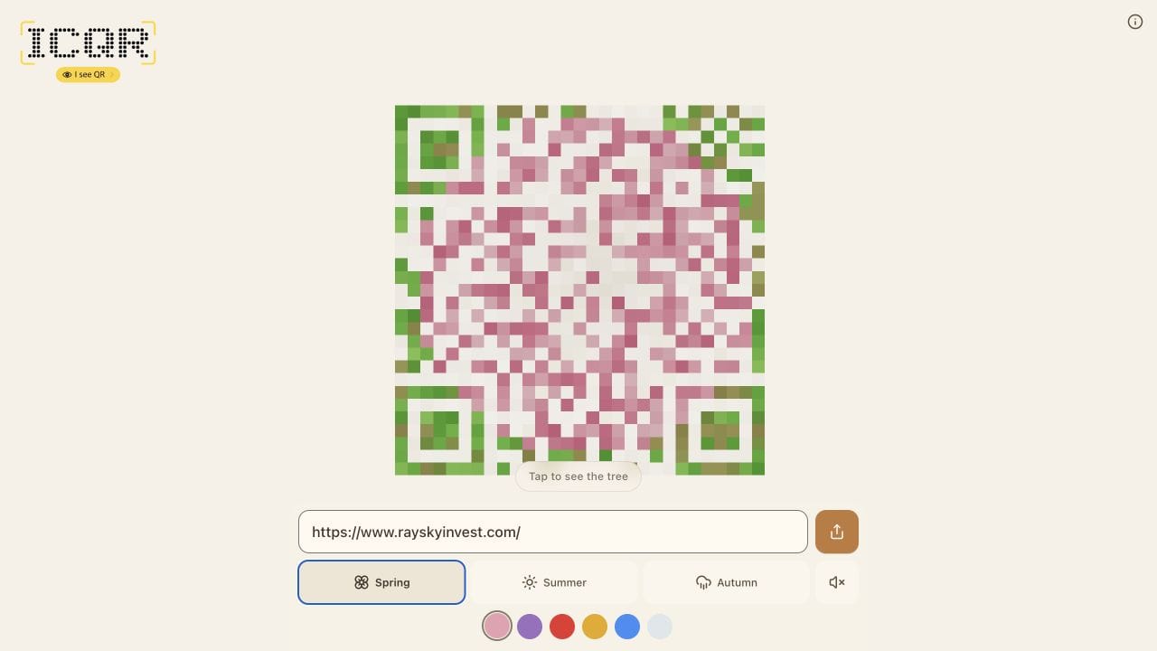 ICQR Magic Tree 將 3D 樹景展開成可掃描的彩色 QR Code