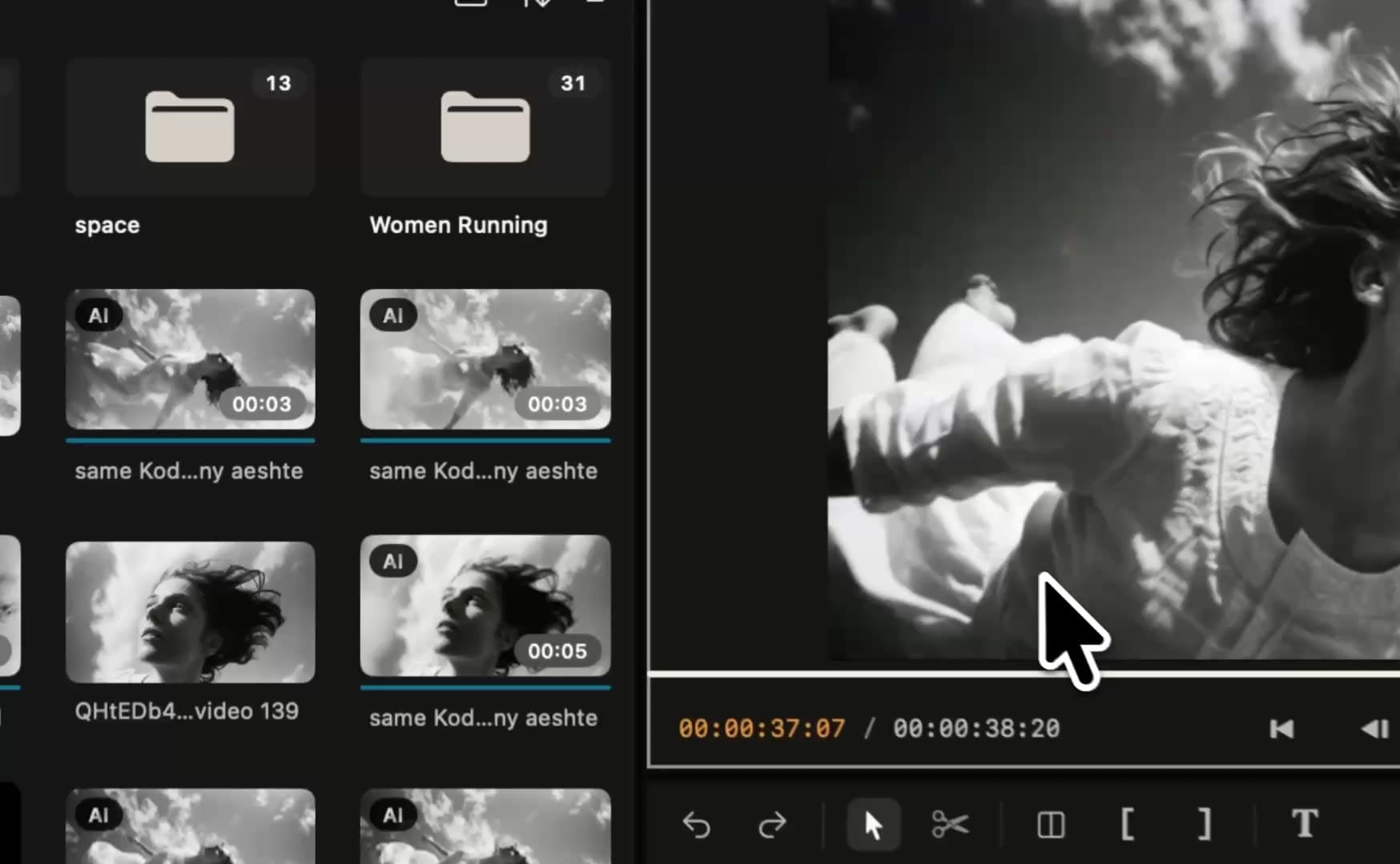 Palmier Pro 內建 Chat 引用素材並協助修改影片