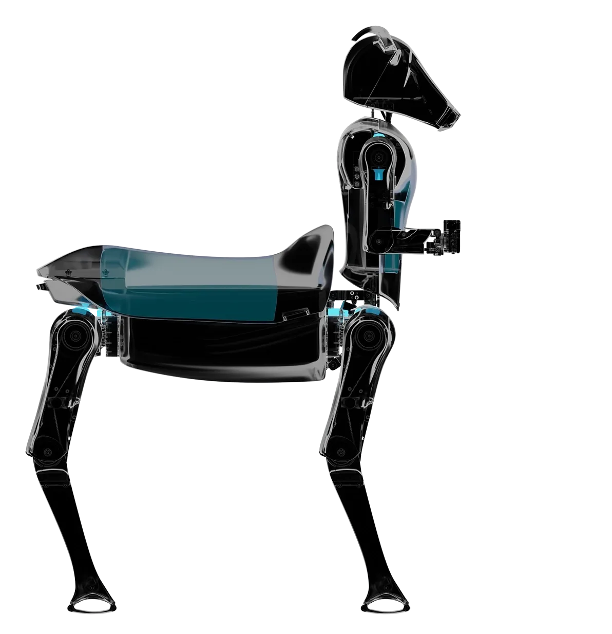 Threehalves 機器人的煞車、插銷與壓力儲氣槽安全結構示意