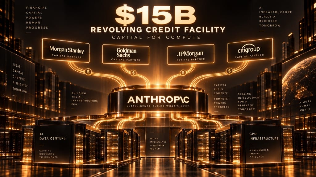 Anthropic 敲定 150 億美元循環信貸額度，由摩根士丹利、高盛、摩根大通與花旗共同支持