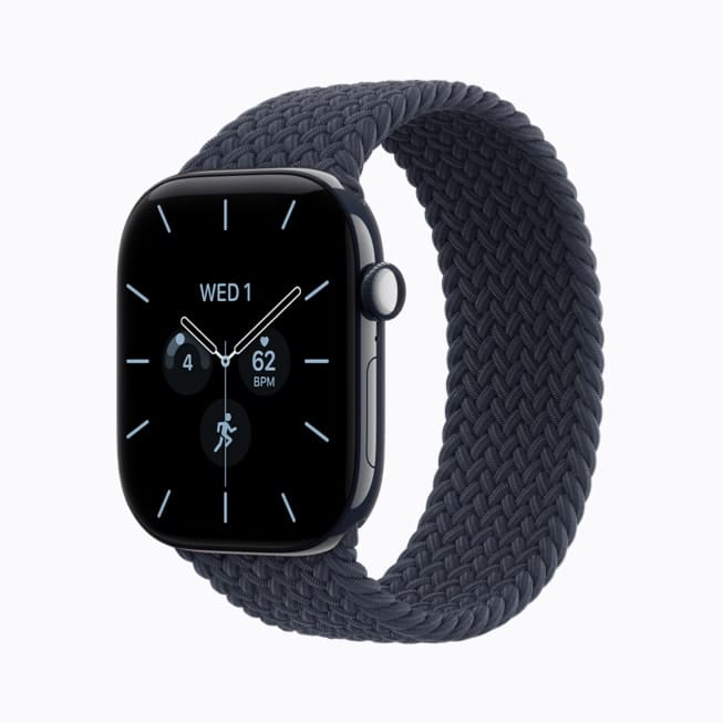 Apple Watch Series 12 夜空藍精密陶瓷錶殼搭配海軍藍編織單圈錶環