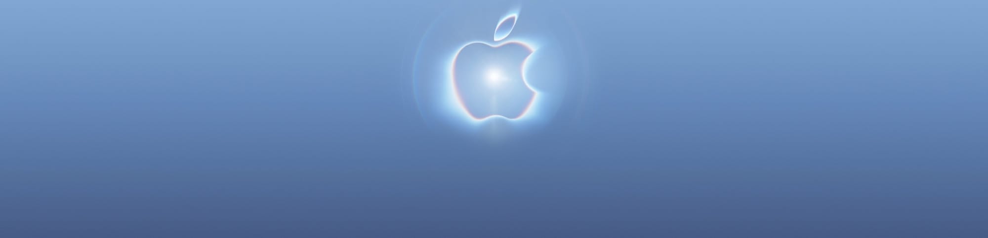 Apple 2026 秋季發布會官方橫幅，發光 Apple 標誌位於藍色漸層背景中央