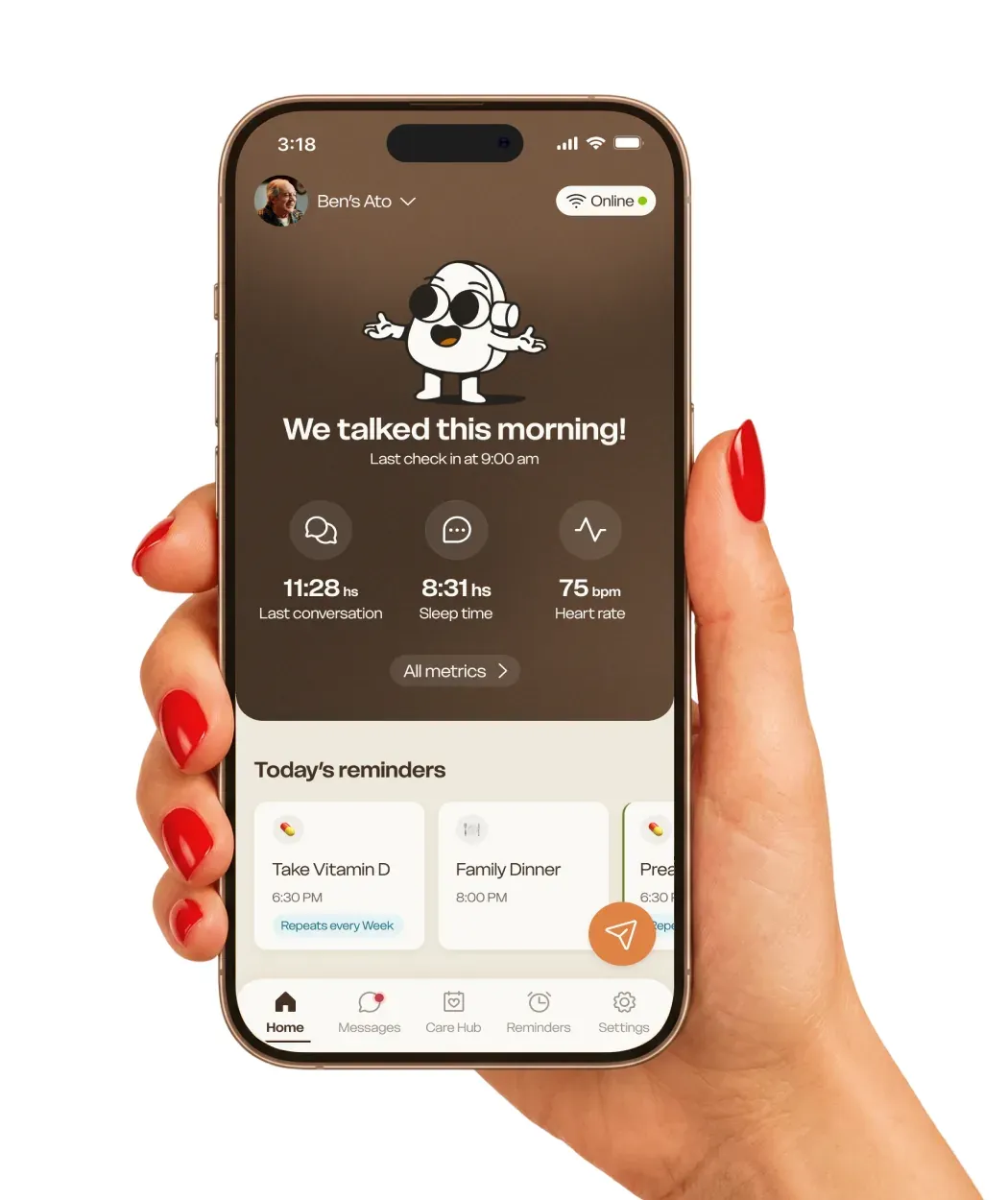 Ato Family App 官方新品畫面顯示活動摘要與家庭提醒