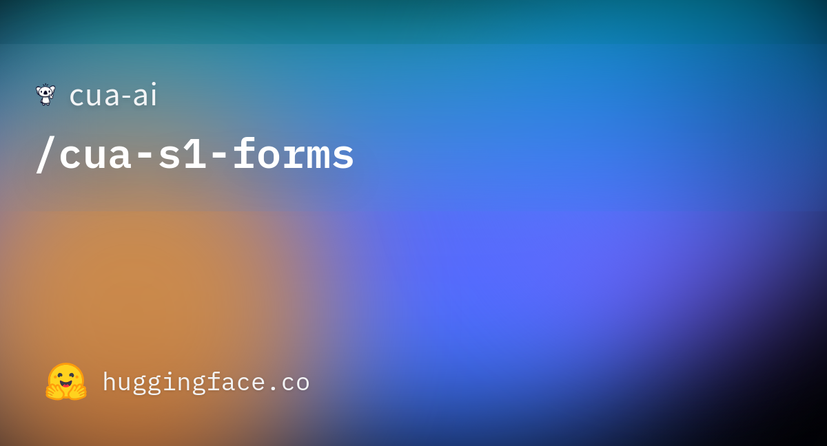 CUA-S1-FORMS Hugging Face 官方開源發布卡片