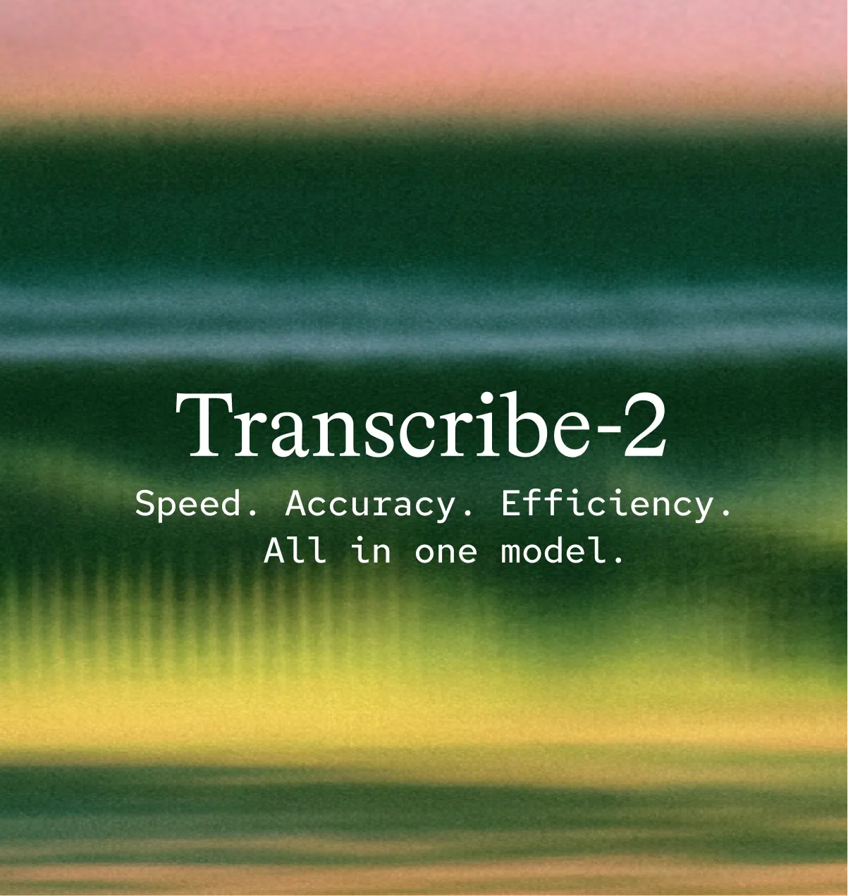 Microsoft MAI-Transcribe-2 官方產品圖,文字標示速度、準確度與效率