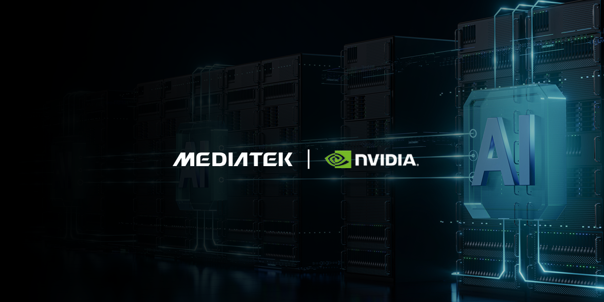 MediaTek 與 NVIDIA NVLink Fusion 客製 AI 晶片合作官方示意圖