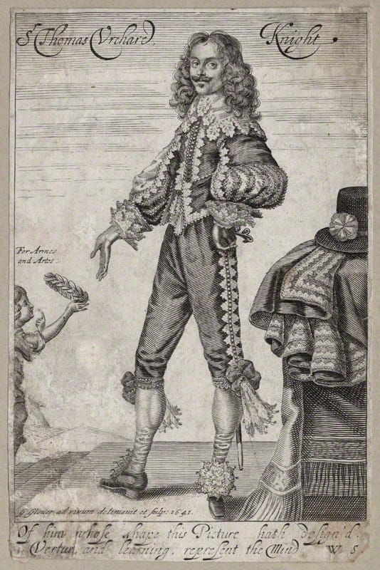 托馬斯·烏克哈特爵士肖像雕版（1641 年 George Glover 繪製）