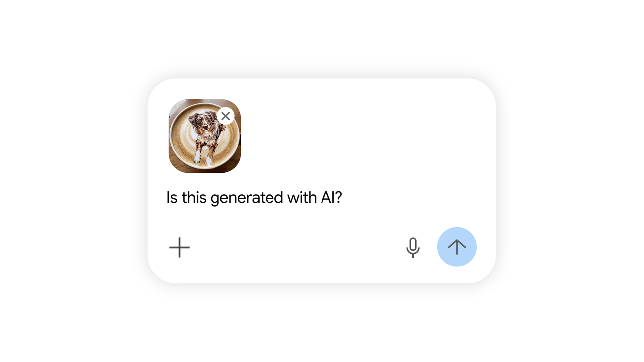 Google 官方 AI 圖片來源查驗提問示意圖