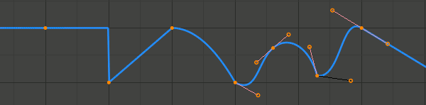 Blender 關鍵影格與插值曲線示意