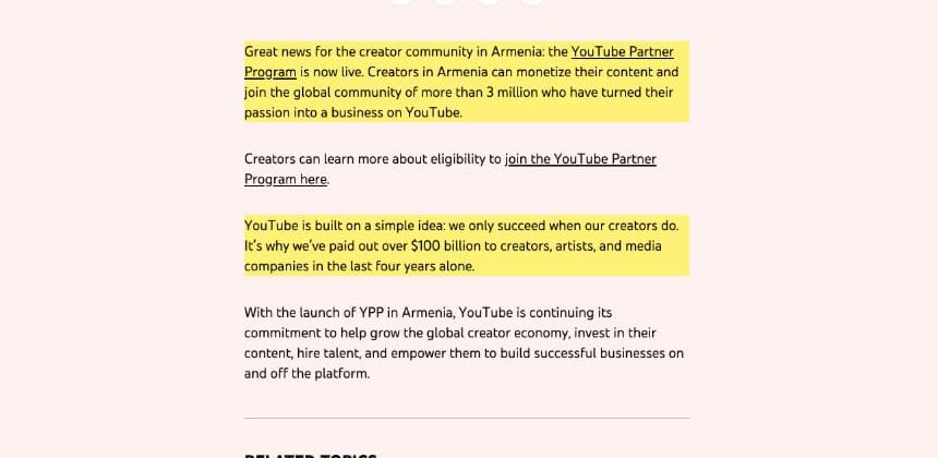 YouTube 官方部落格:過去四年付出超過 1,000 億美元