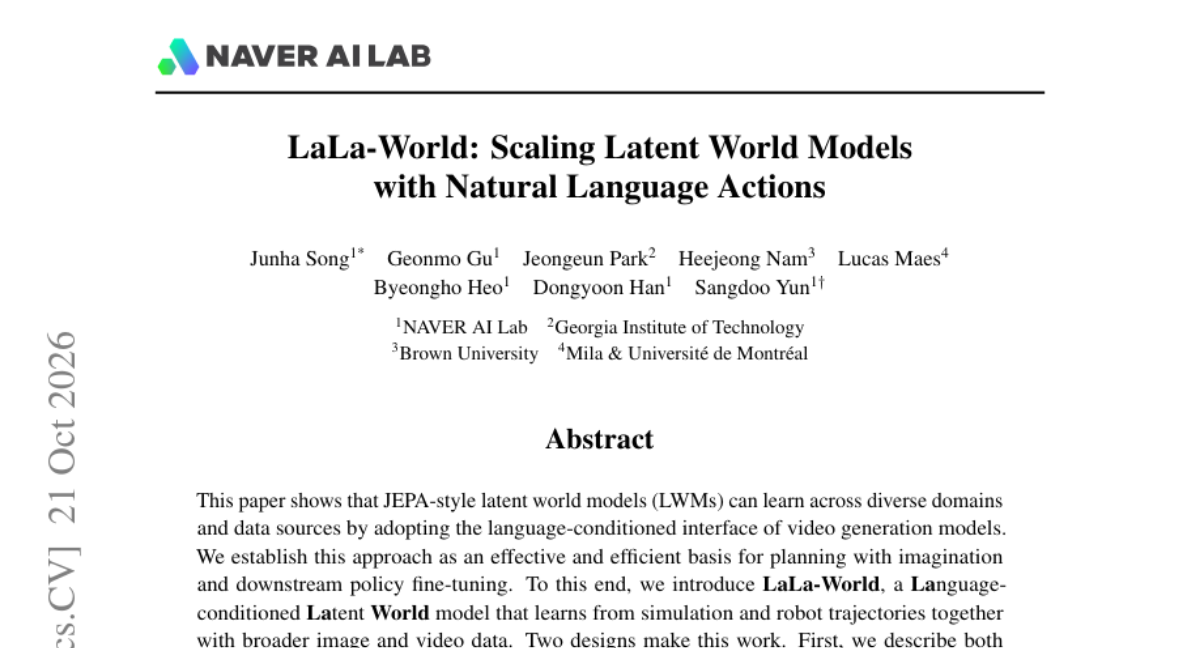 LaLa-World 以語言動作預測未來視覺特徵的官方論文預覽圖