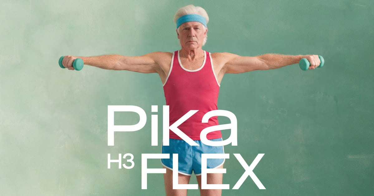 Pika H3 Flex 官方主視覺，展示人物與模型名稱。