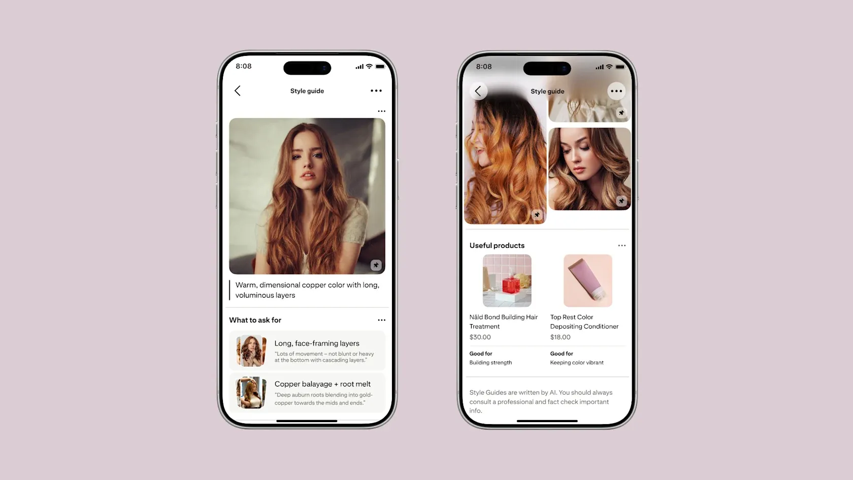 Pinterest 髮型 Beauty Guide 的建議畫面