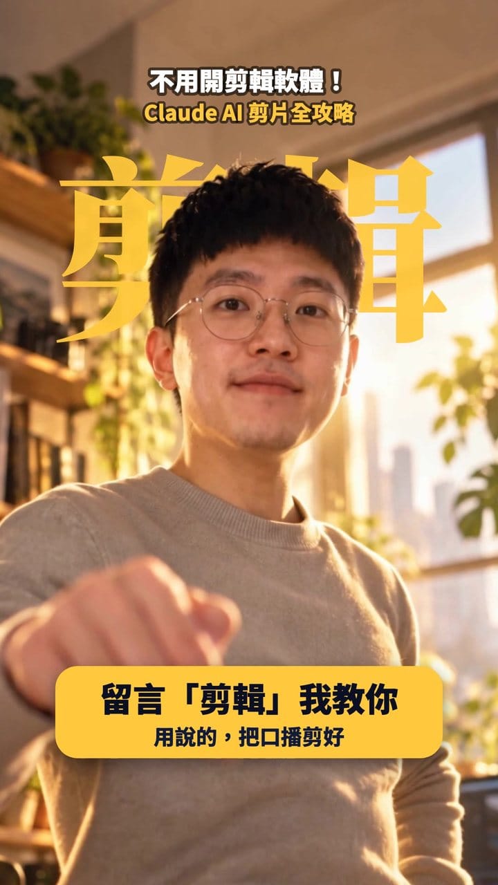 結尾：留言「剪輯」我教你