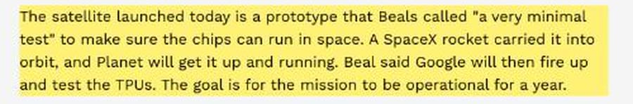 NPR 內文:Beals 稱這顆衛星是很小的測試