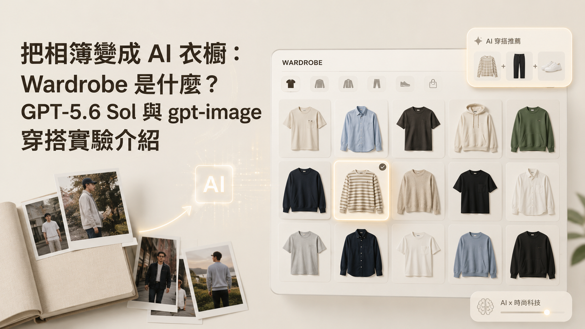 把相簿變成 AI 衣櫥：Wardrobe 是什麼？GPT-5.6 Sol 與 gpt-image 穿搭實驗介紹