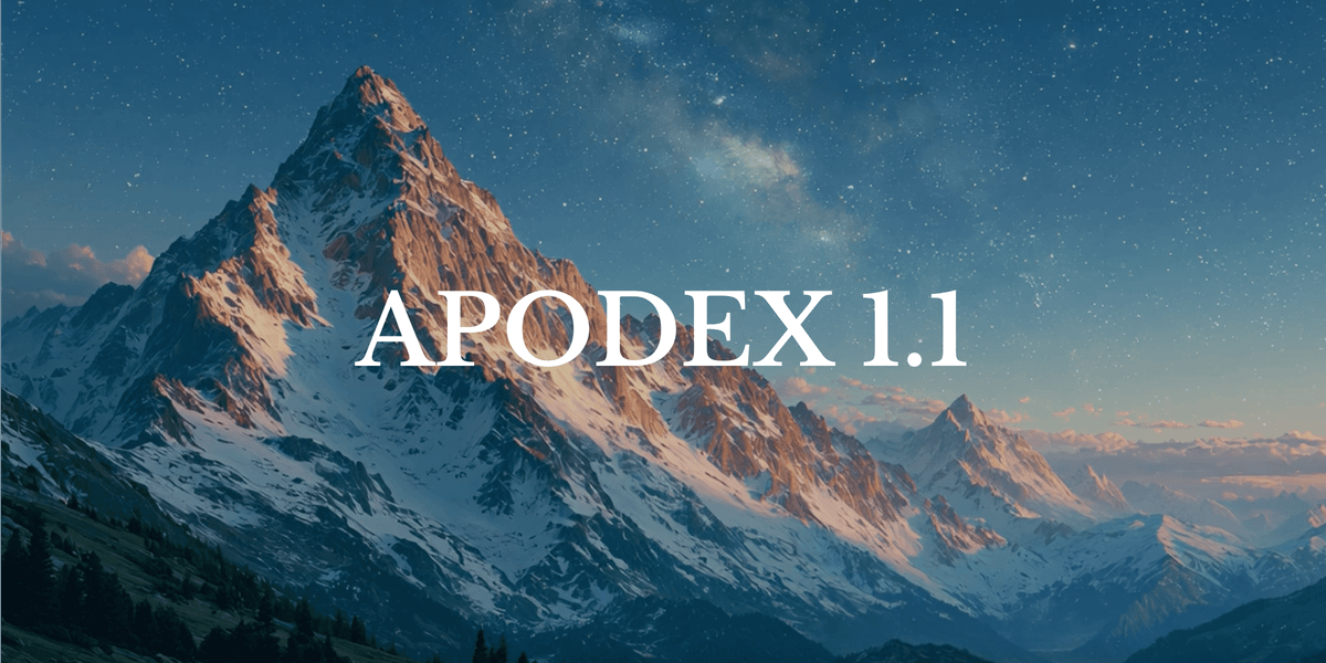 Apodex 1.1 Agentic Intelligence 官方發布主視覺