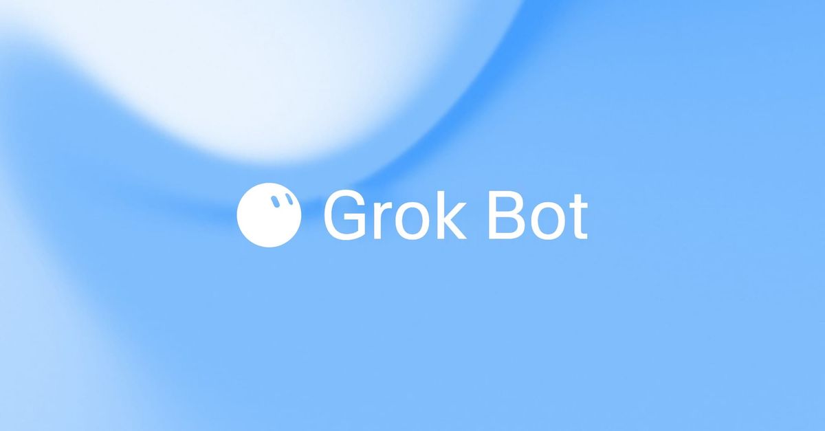 藍色背景中央顯示 Grok Bot 標誌的官方發布封面