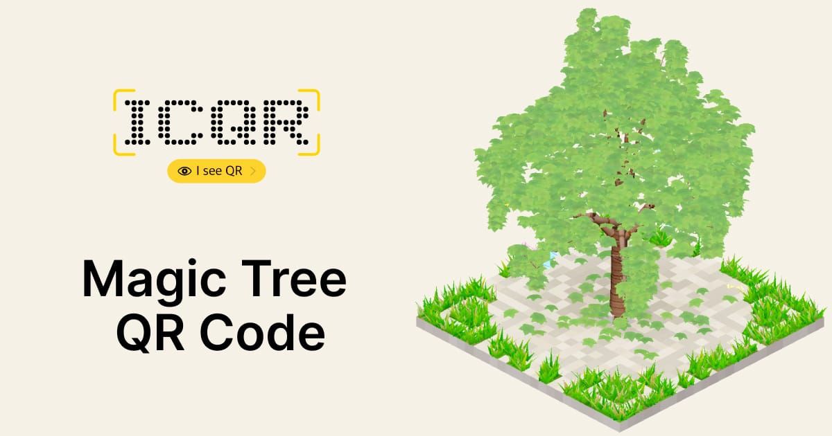 ICQR Magic Tree 官方主視覺以 3D 樹呈現 QR Code