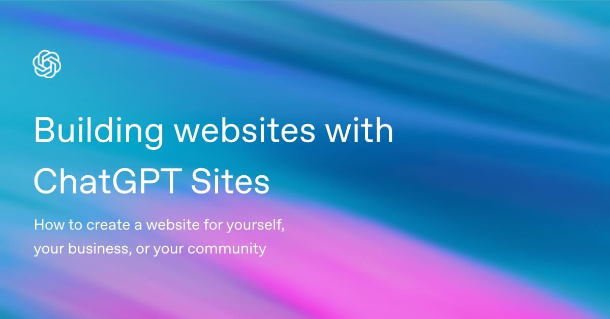 OpenAI Academy 的 Building Websites with ChatGPT Sites 官方教學主視覺