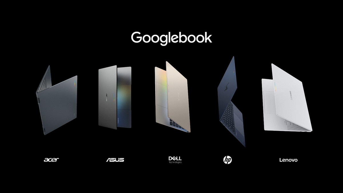 Googlebook 筆電與 Googlebook 彩色字樣的官方主視覺
