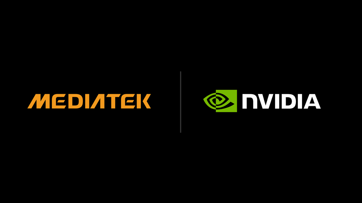 MediaTek 與 NVIDIA 官方標誌並列，代表雙方擴大 AI 晶片合作