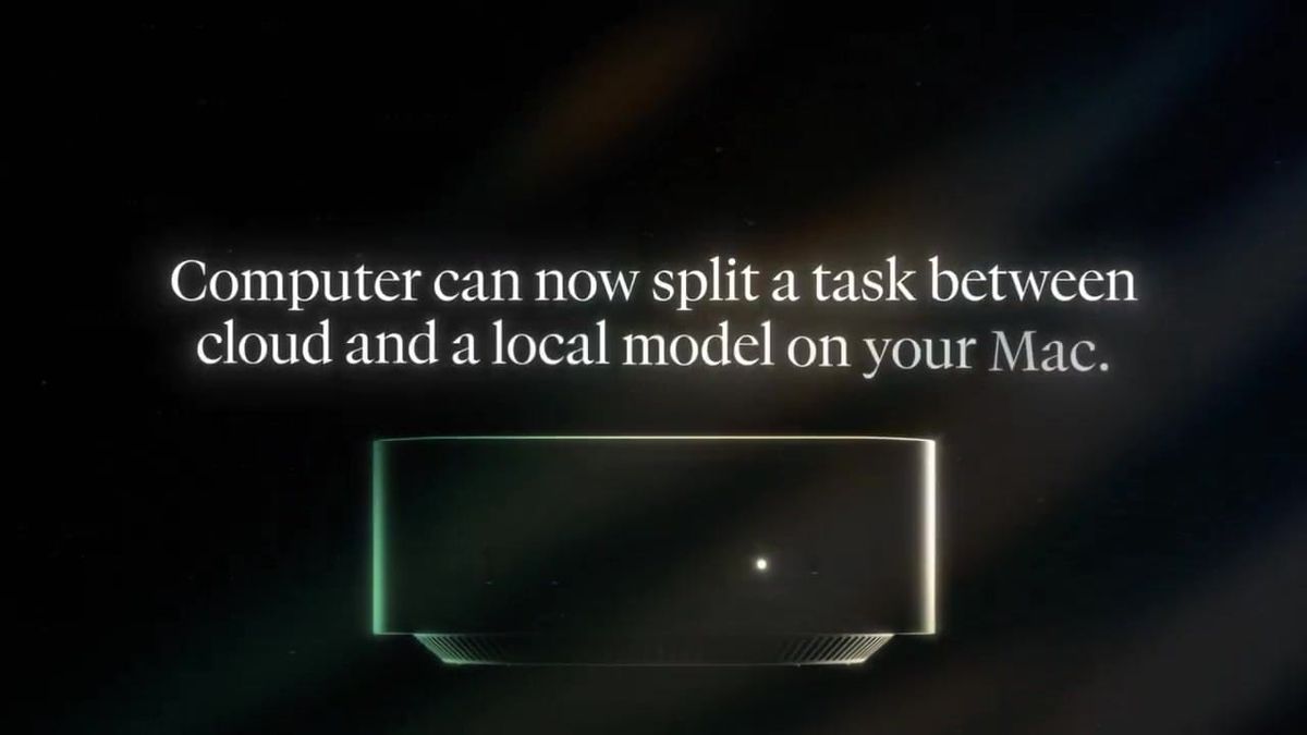 Perplexity Hybrid Compute 將任務分配給雲端模型與 Mac 本機模型的官方影片畫面