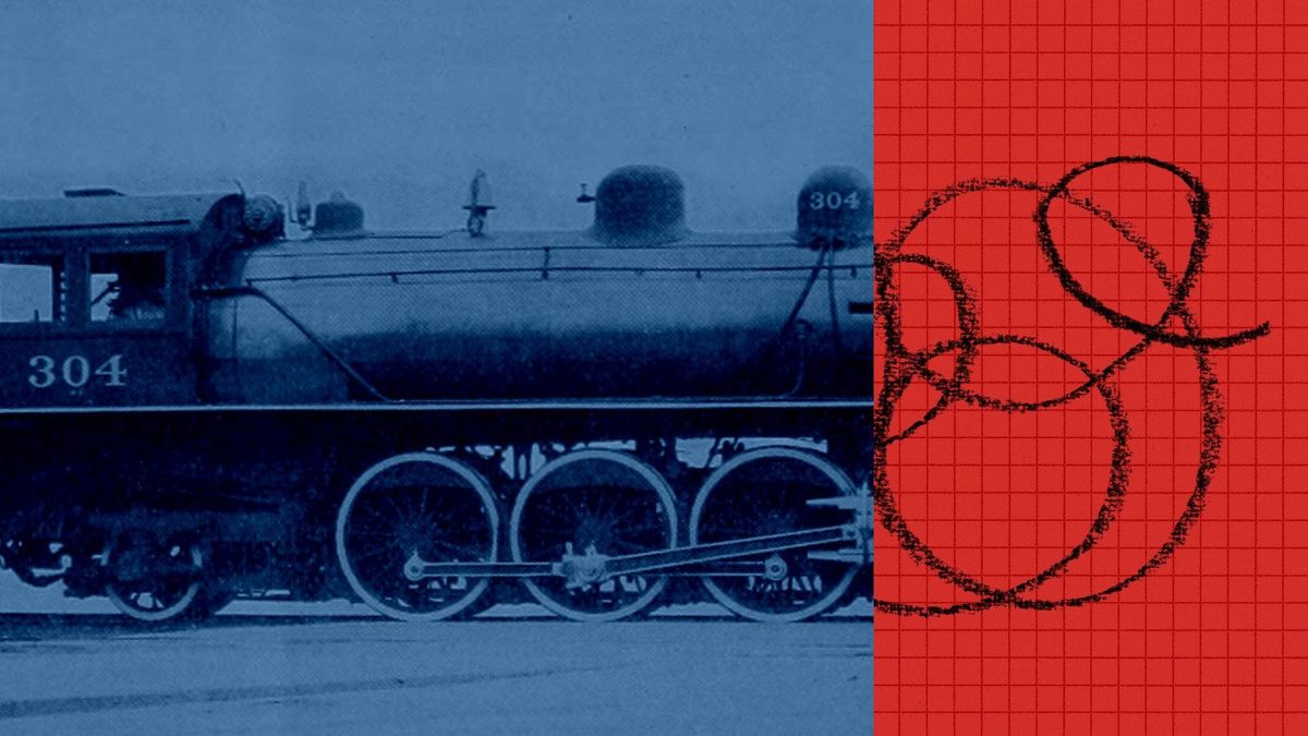 Anthropic 對齊評估官方研究主視覺，以蒸汽火車和線條圖像呈現