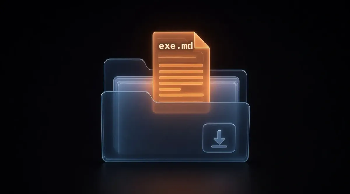 Forever Security 研究封面，以下載資料夾和標示 exe.md 的文件比喻指令檔風險