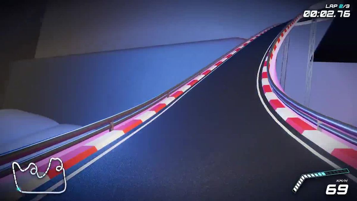 Gemini 4 Argon 遊戲示範中的可玩桌面賽道