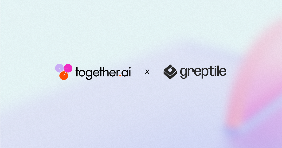 Together與Greptile官方客戶案例封面，介紹多模型程式審查推論服務