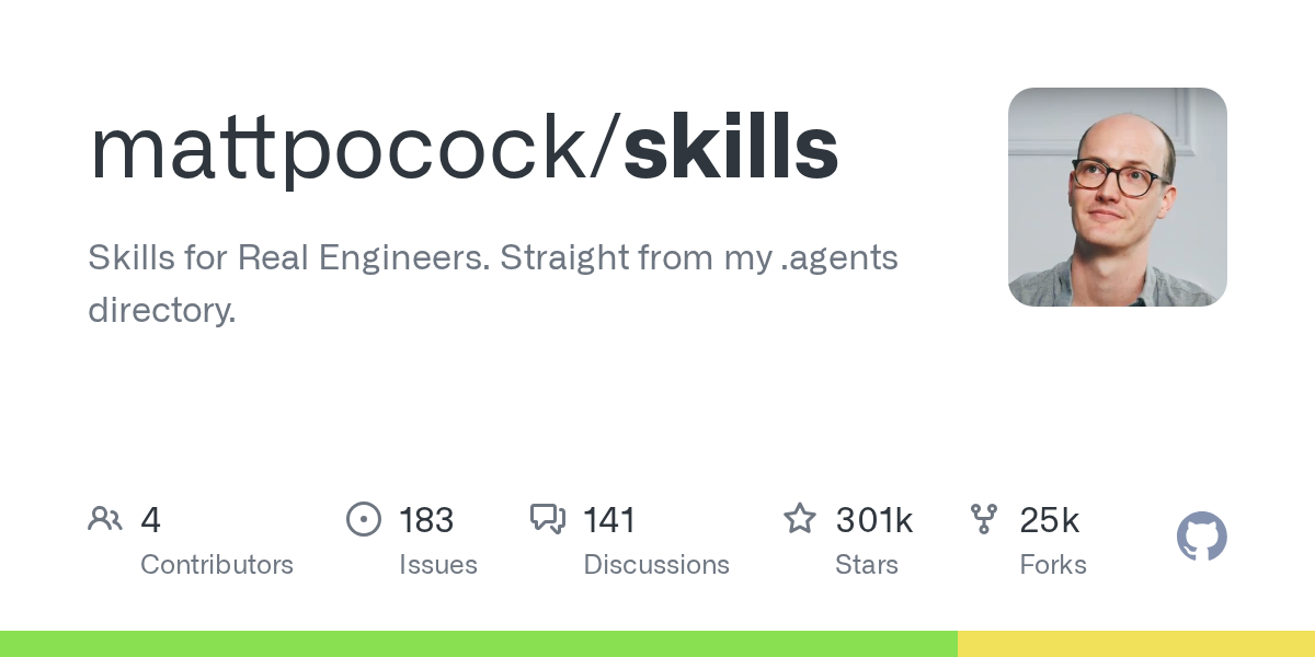 Matt Pocock 官方技能程式庫的GitHub社群預覽
