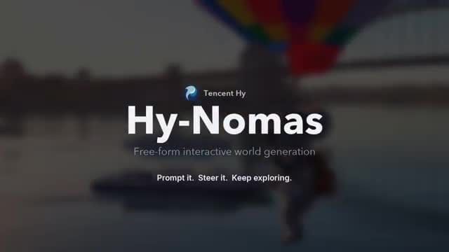 Hy-Nomas 騰訊混元官方展示影片的模型標題畫面