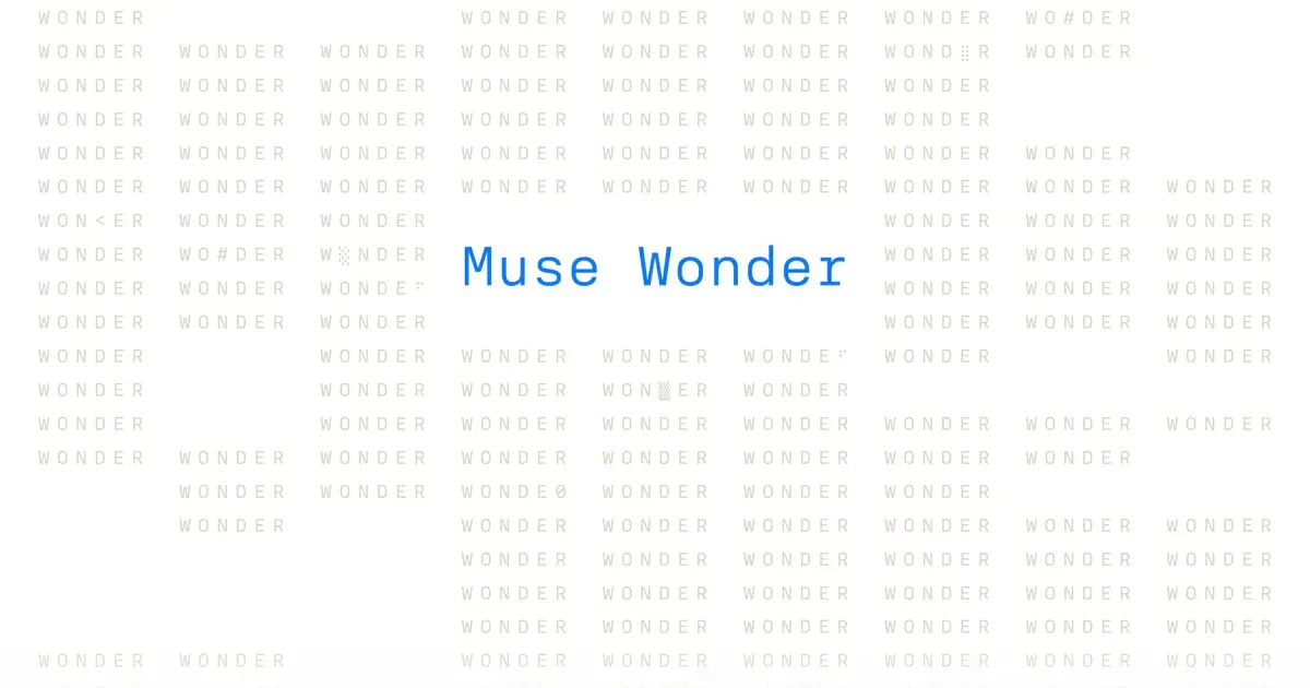 Meta Muse Wonder 官方發布主視覺，藍色模型名稱與 Wonder 字樣