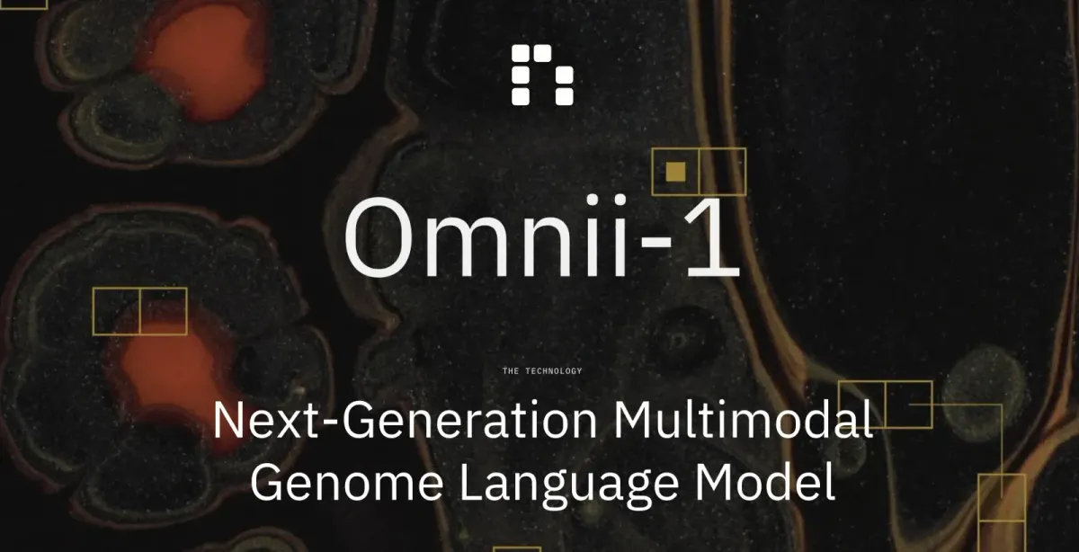 深色背景上寫著 Omnii-1 與 Next-Generation Multimodal Genome Language Model 的官方主視覺