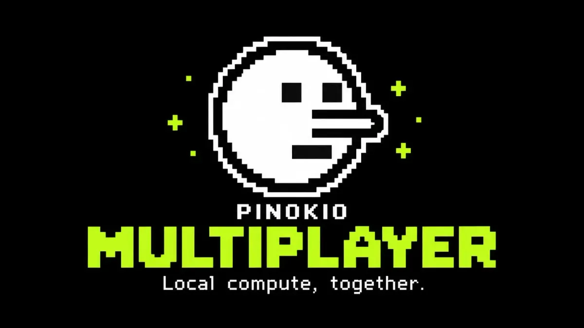 Pinokio 多人模式官方封面，標示 Multiplayer 與 Local compute together