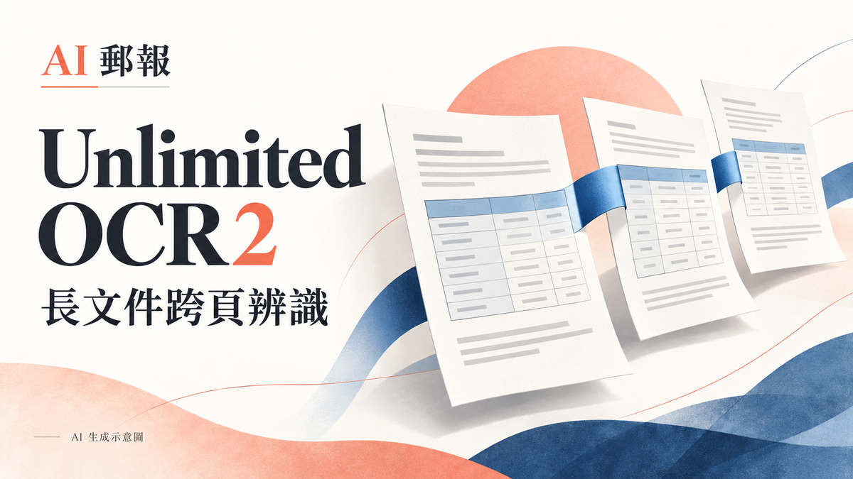 百度 Unlimited OCR 2 發布：長文件跨頁辨識怎麼做？從架構、部署到繁中驗收，AI 生成主題示意封面